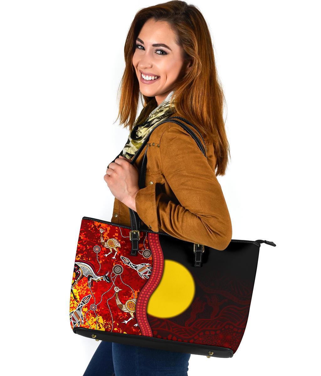 aboriginal-leather-tote-bag-red-indigenous-flag