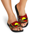 slide-sandals-australia-aboriginal-dots-with-didgeridoo-black