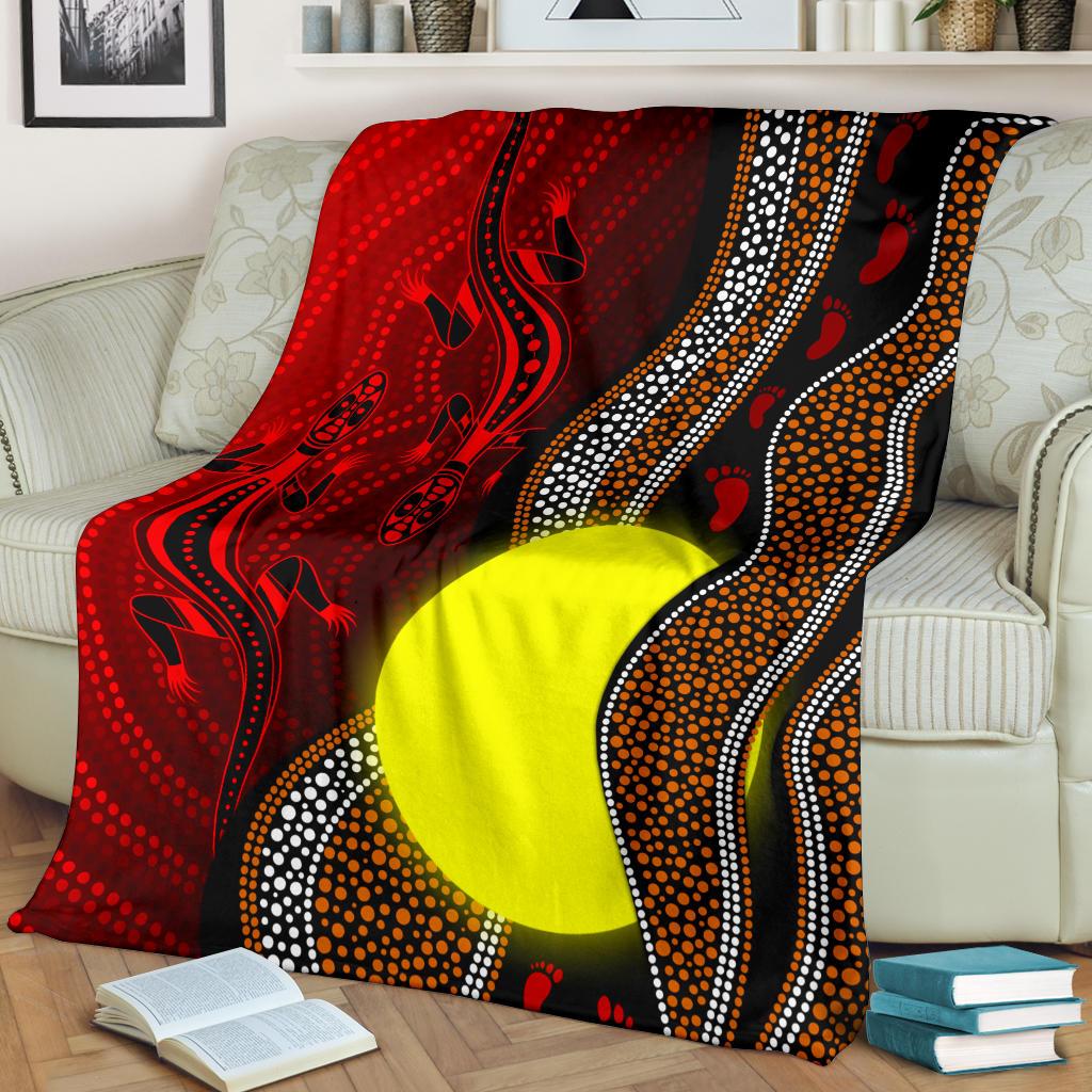aboriginal-premium-blanket-aboriginal-flag-lizard-dot-painting-style