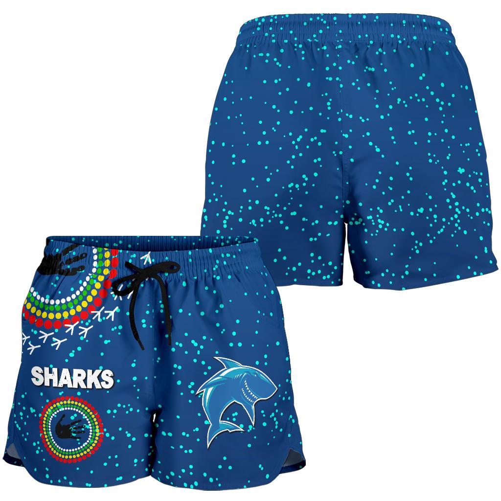 Naidoc Sharks Women Shorts Cronulla Aboriginal Style - Vibe Hoodie