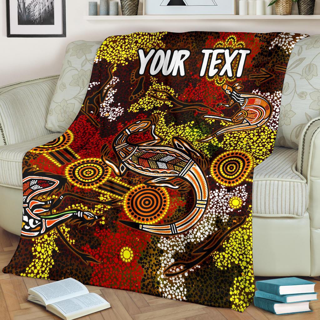 custom-aboriginal-premium-blanket-kangaroo-and-lizard-dot-painting-art