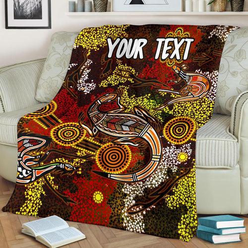 custom-aboriginal-premium-blanket-kangaroo-and-lizard-dot-painting-art