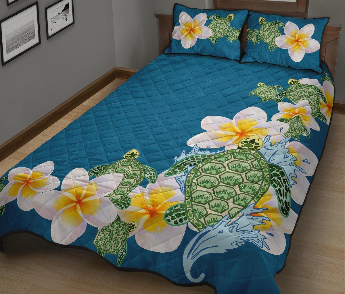 plumeria-sea-turtle-quilt-bed-set