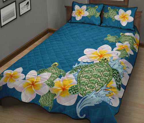 plumeria-sea-turtle-quilt-bed-set