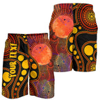 custom-text-aboriginal-mens-shorts-australia-indigenous-flag-circle-dot-painting-art-golden