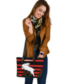 south-sydney-rabbitohs-small-leather-tote-anzac-day-poppy-flower-vibes