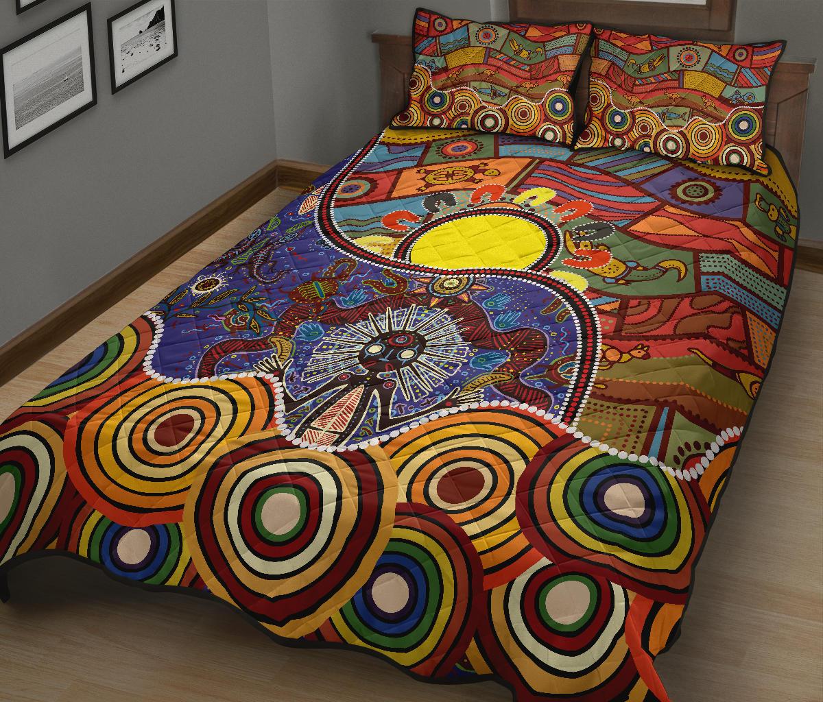 aboriginal-quilt-bed-set-shaman-people-and-animalsshaman-people-and-animals