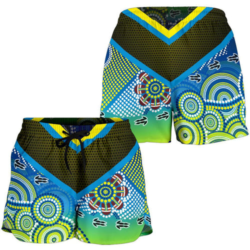 Aboriginal Shorts - Dot Painting Indigenous Circle Patterns - Women - Vibe Hoodie