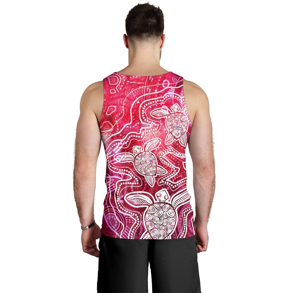 aboriginal-mens-tank-top-sea-turtle-with-indigenous-patterns-pink