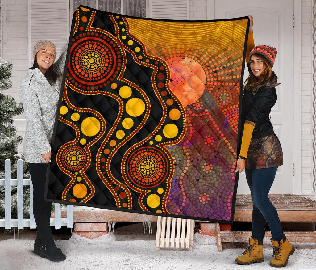 aboriginal-premium-quilt-australia-indigenous-flag-circle-dot-painting-art-golden