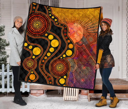 aboriginal-premium-quilt-australia-indigenous-flag-circle-dot-painting-art-golden