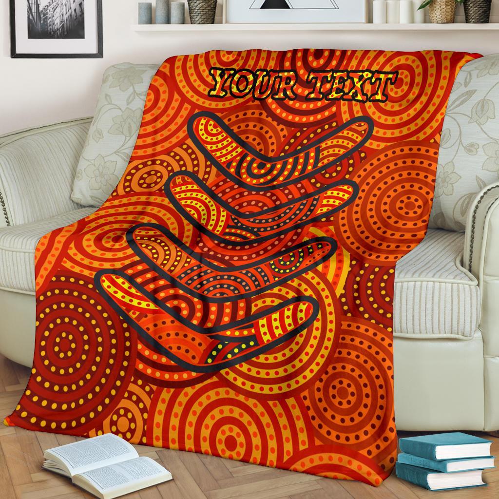 aboriginal-personalised-premium-blanket-aboriginal-boomerangs-and-dot-circle