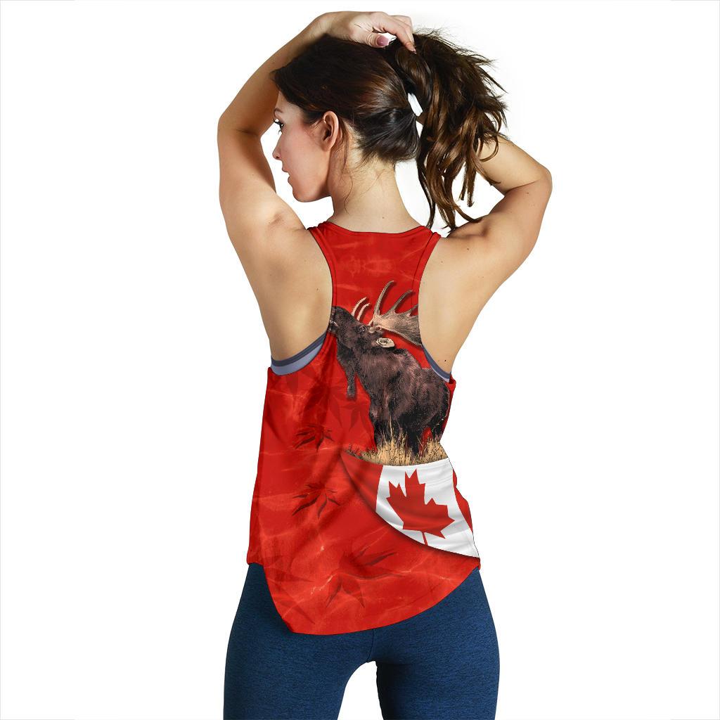 Canada Moose Women Racerback Tank Maple Leaf - Vibe Hoodie