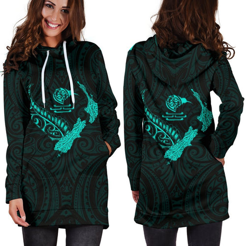 new-zealand-heart-womens-hoodie-dress-map-kiwi-mix-silver-fern-turquoise