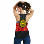 Personalised Aboriginal Women's Racerback Tank - Aussie Indigenous Flag - Vibe Hoodie
