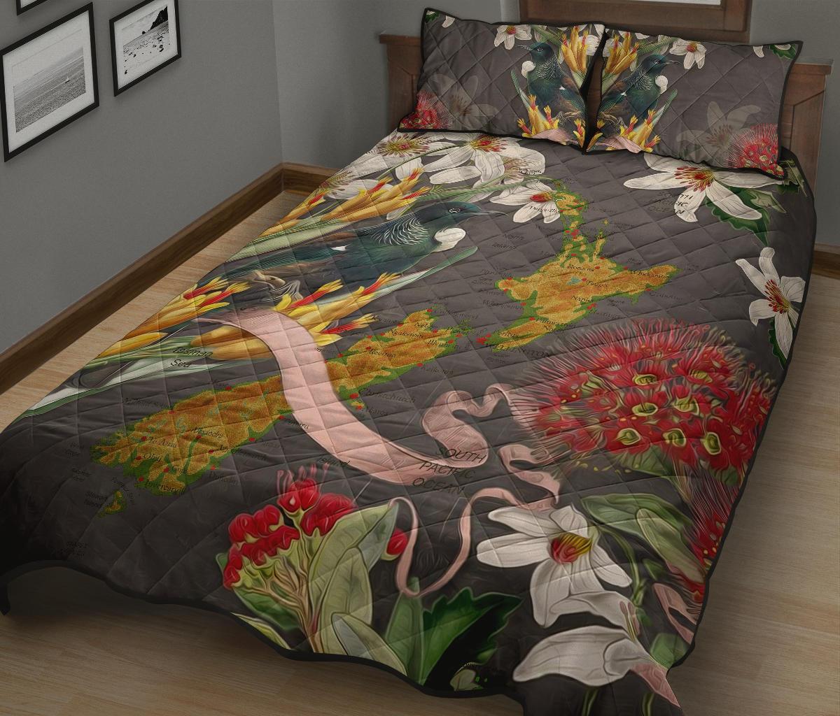 tui-bird-new-zealand-map-quilt-bed-set