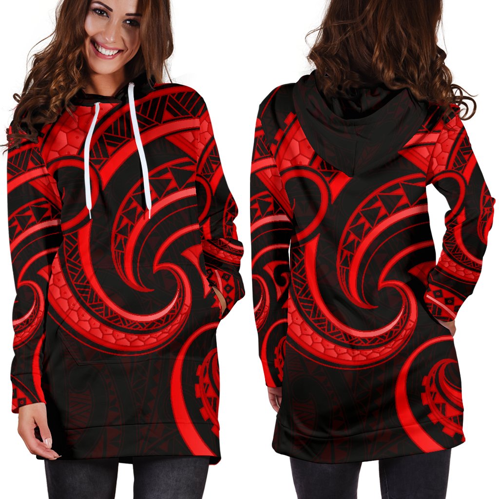new-zealand-maori-mangopare-women-hoodie-dress-polynesian-red