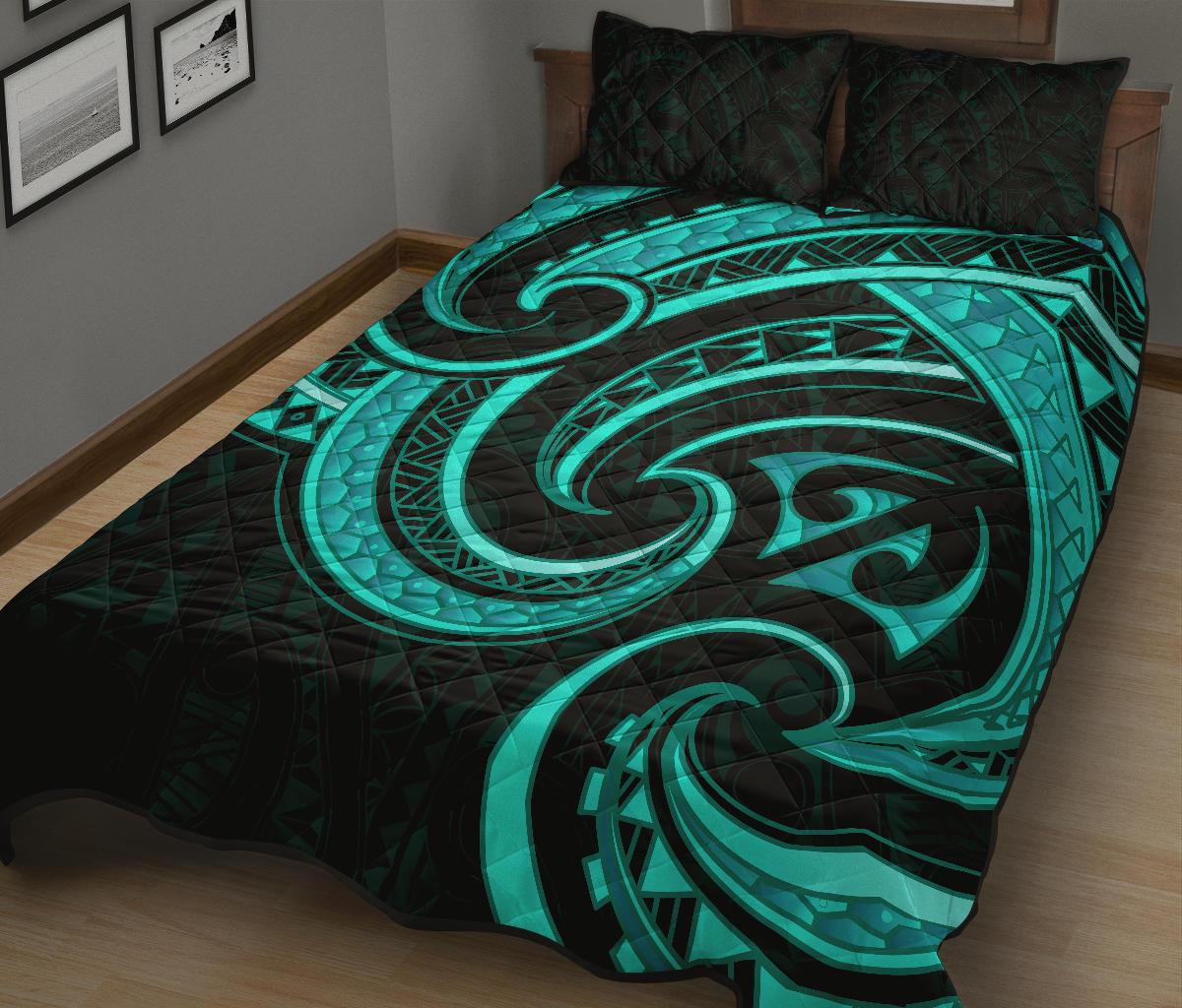 new-zealand-maori-mangopare-quilt-bed-set-polynesian-turquoise