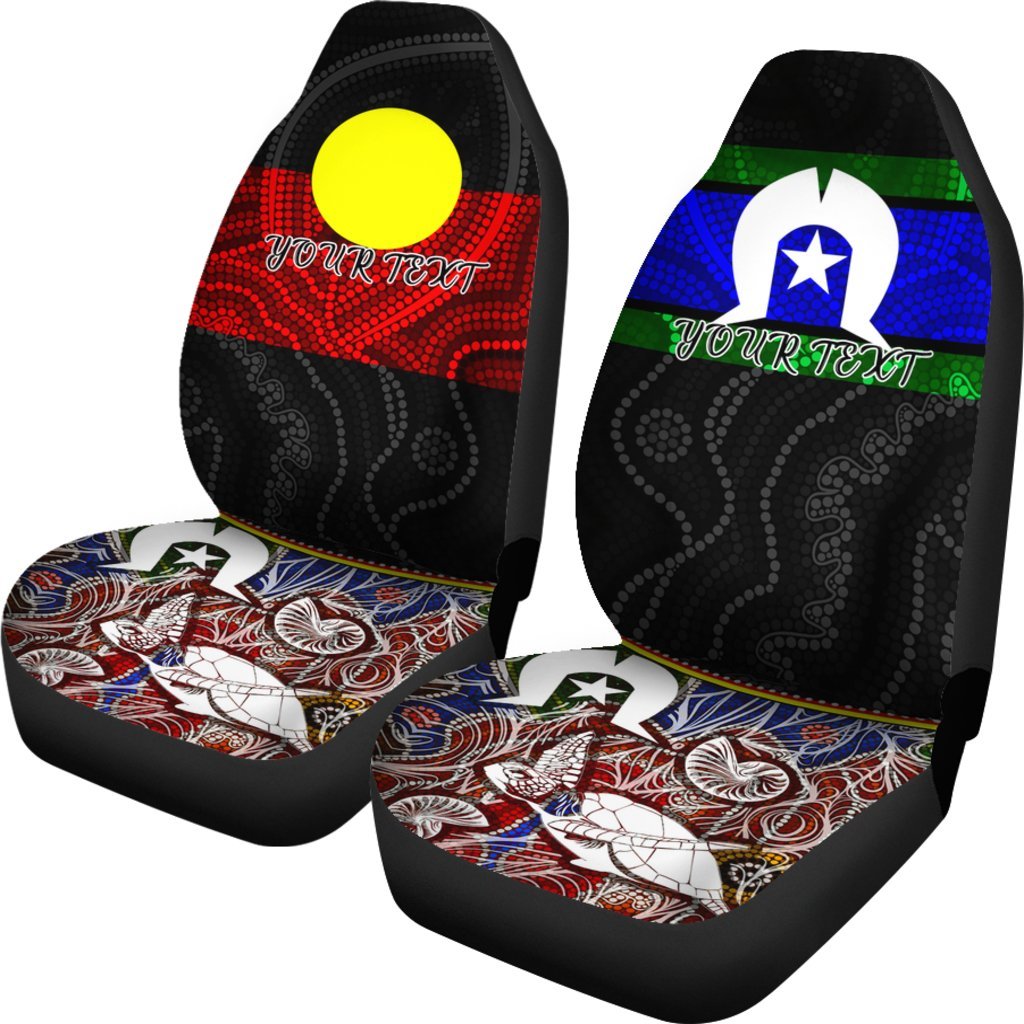 personalised-car-seat-cover-aboriginal-dot-in-naidoc-week-style