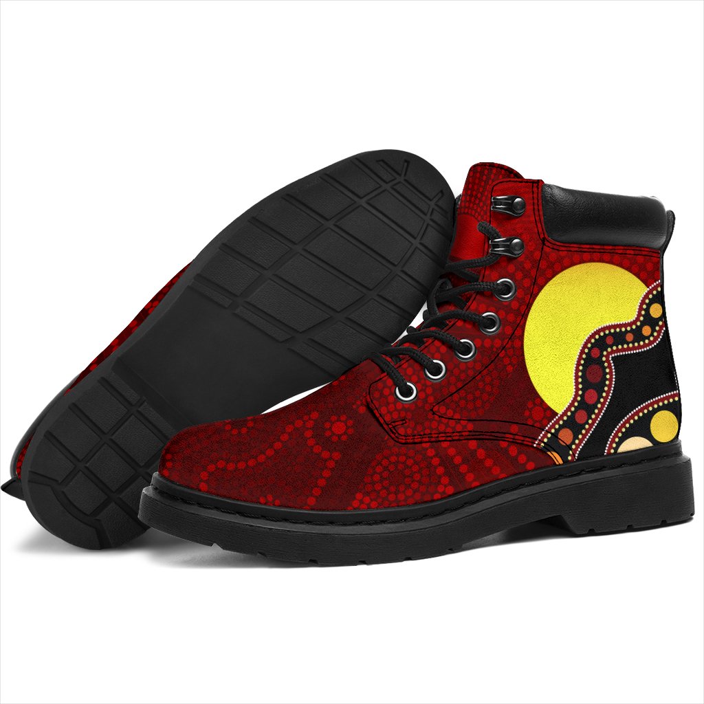 aboriginal-all-season-boots-australia-aboriginal-lives-matter-flag-circle-dot-painting-art