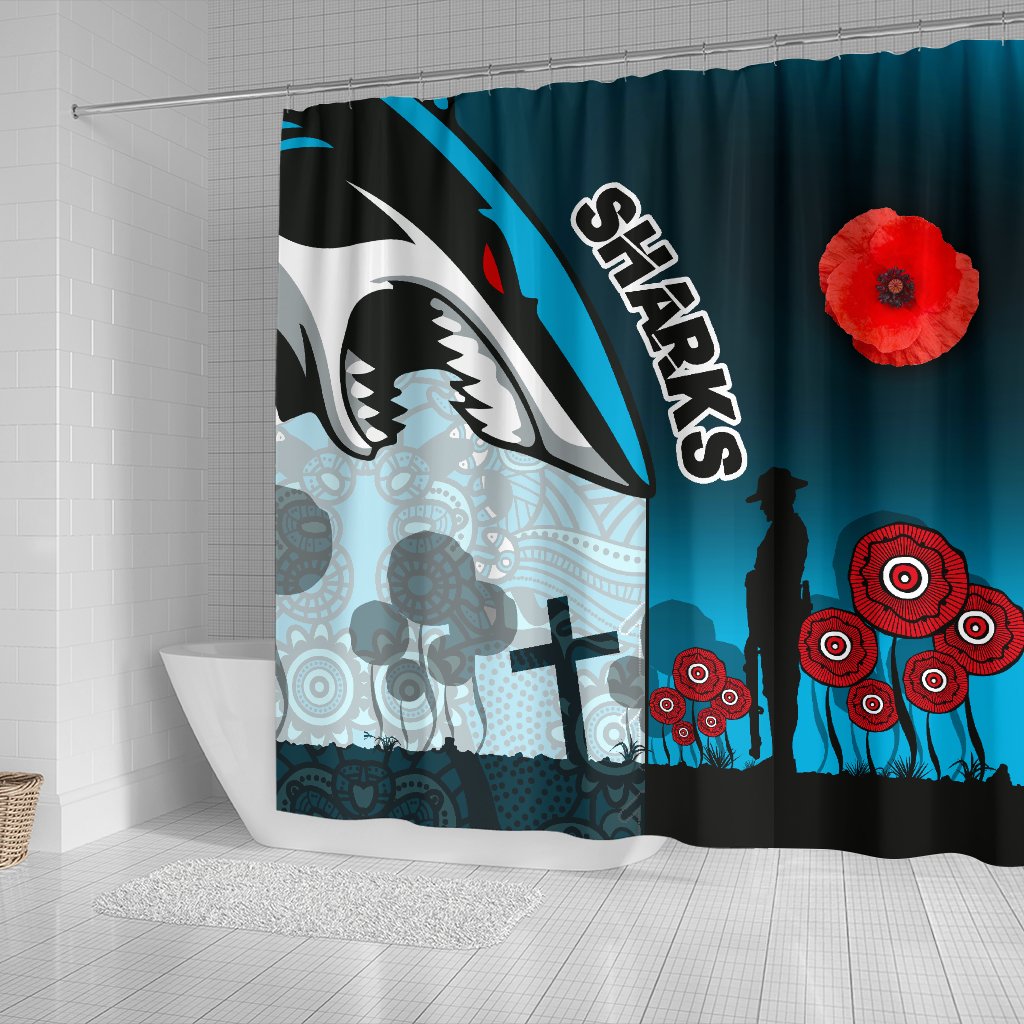 sharks-shower-curtain-cronulla-anzac-day