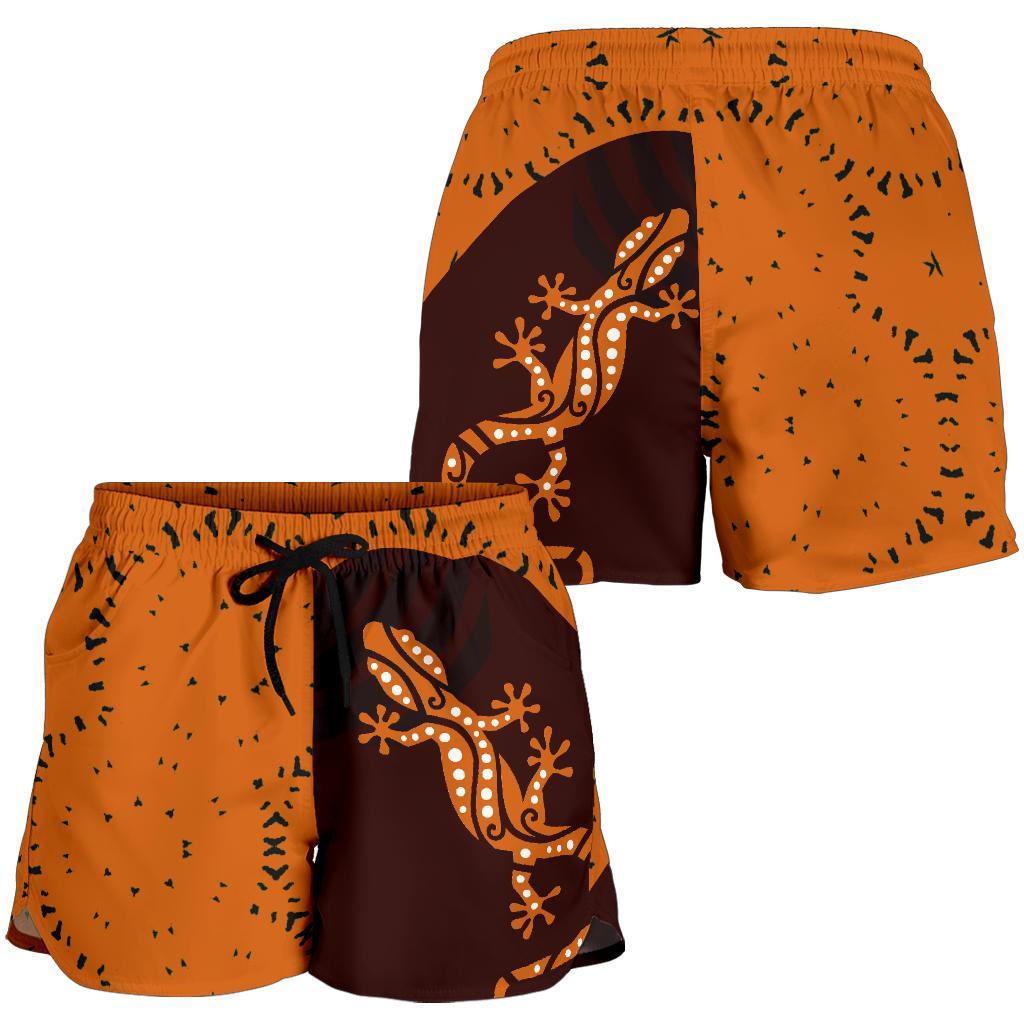 Aboriginal Women's Shorts - Lizard in Aboriginal Dreaming - Vibe Hoodie