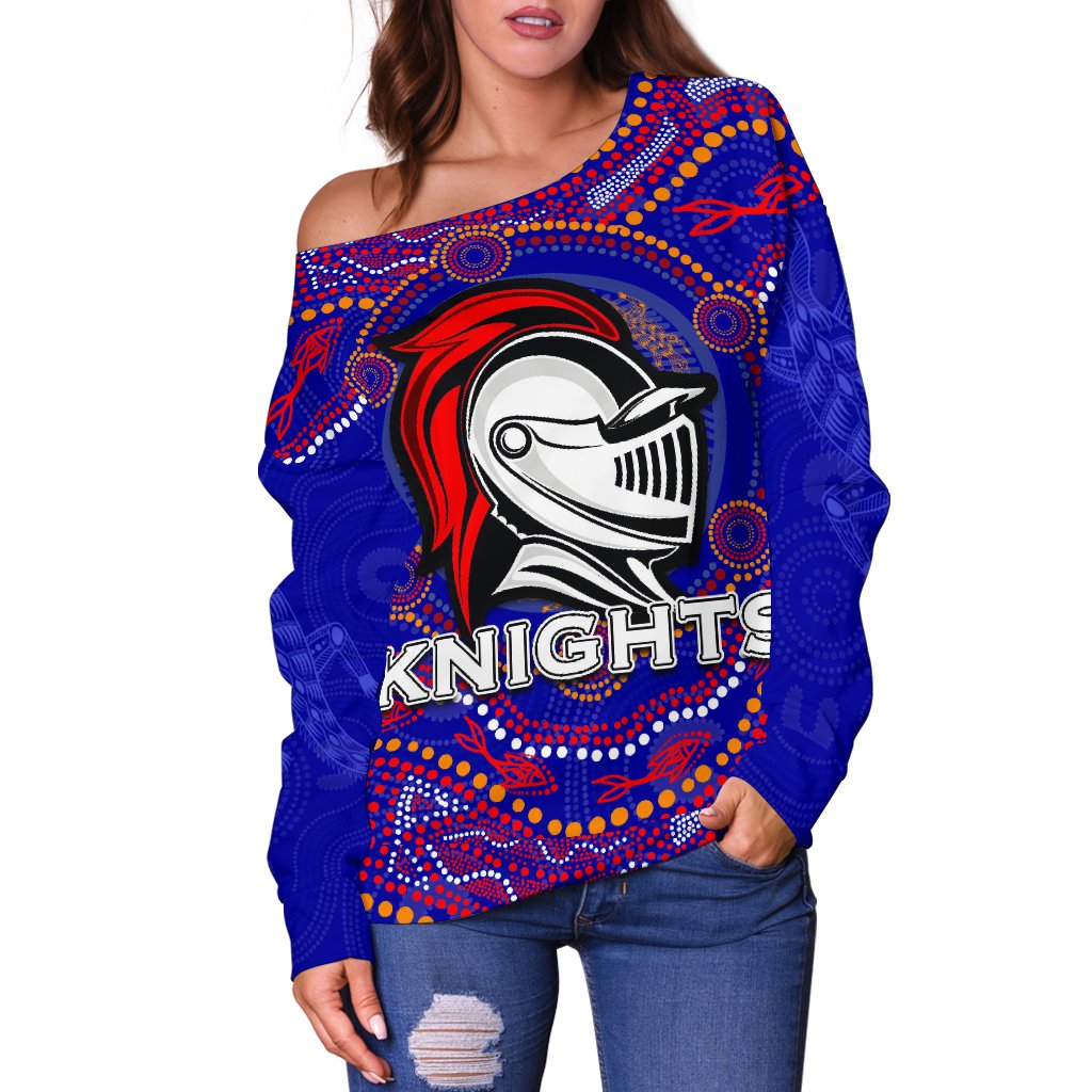 Knights Women Off Shoulder Sweater Aboriginal - Vibe Hoodie