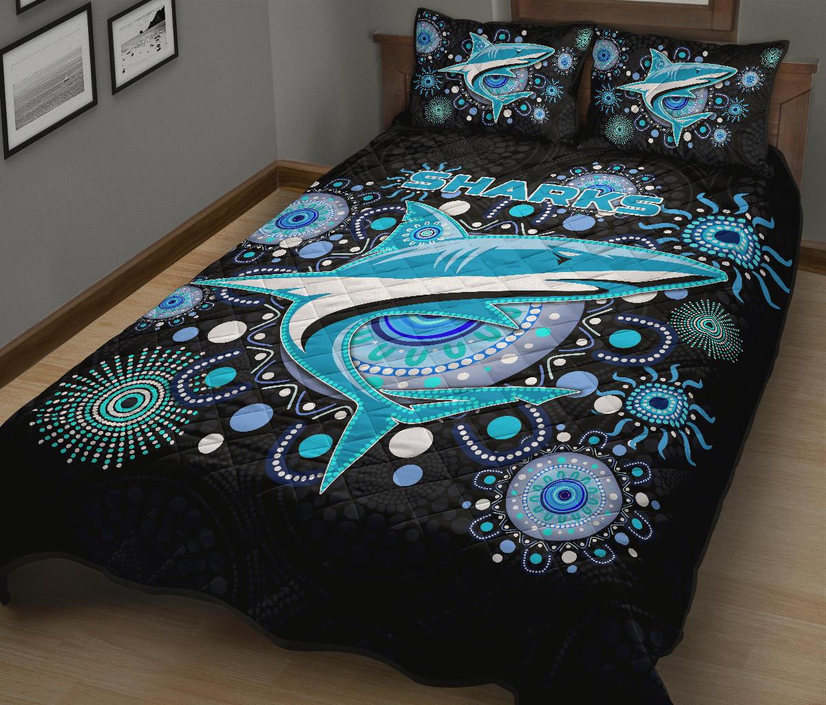 cronulla-quilt-bed-set-sharks-indigenous