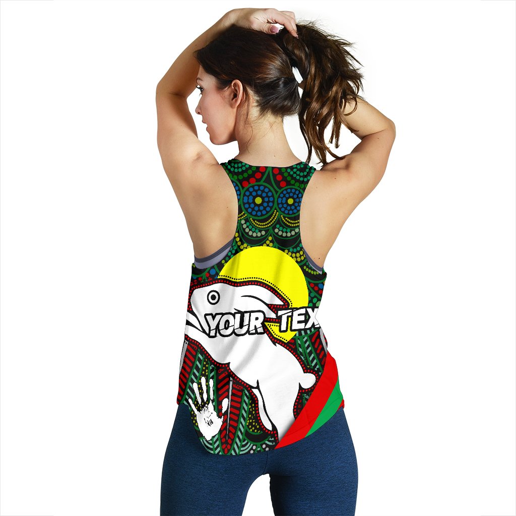 (Custom Personalised) Rabbitohs Naidoc Week Women's Racerback Tank Indigenous Version Special - Vibe Hoodie