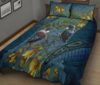 tui-bird-mix-kowhai-and-silver-fern-quilt-bed-set-blue