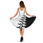 Aotearoa Silver Fern Koru Style Women Midi Dress Black White - Vibe Hoodie