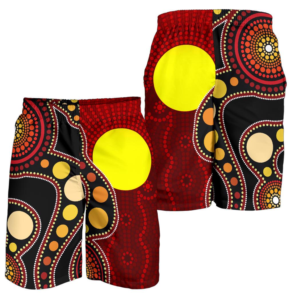 aboriginal-mens-shorts-australia-aboriginal-lives-matter-flag-circle-dot-painting-art-shorts
