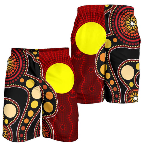 aboriginal-mens-shorts-australia-aboriginal-lives-matter-flag-circle-dot-painting-art-shorts