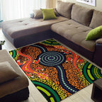 1st-australia-area-rug-aboriginal-two-lizards-dot-painting-circle