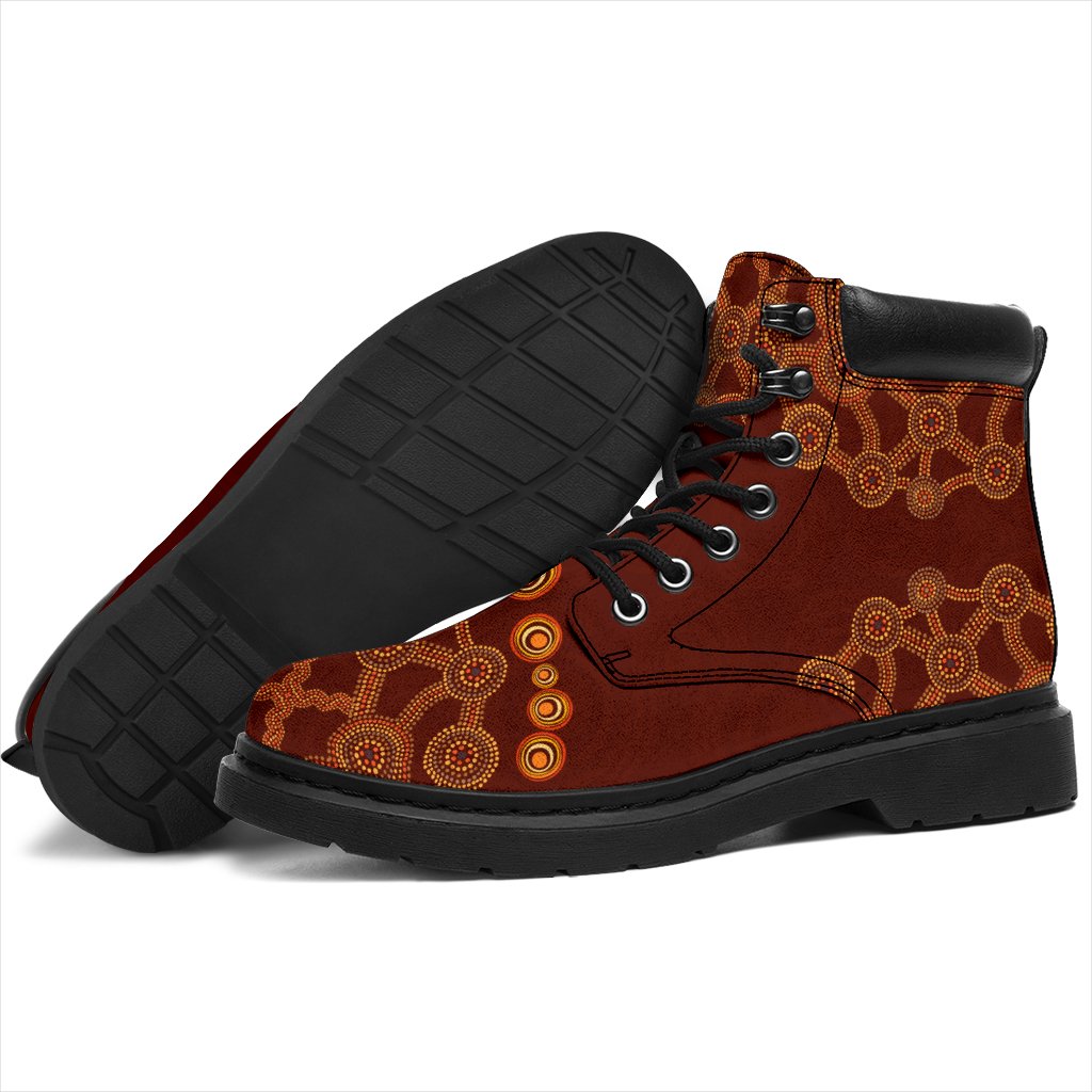 aboriginal-boots-circle-dot-painting-aussie-flowers-all-season