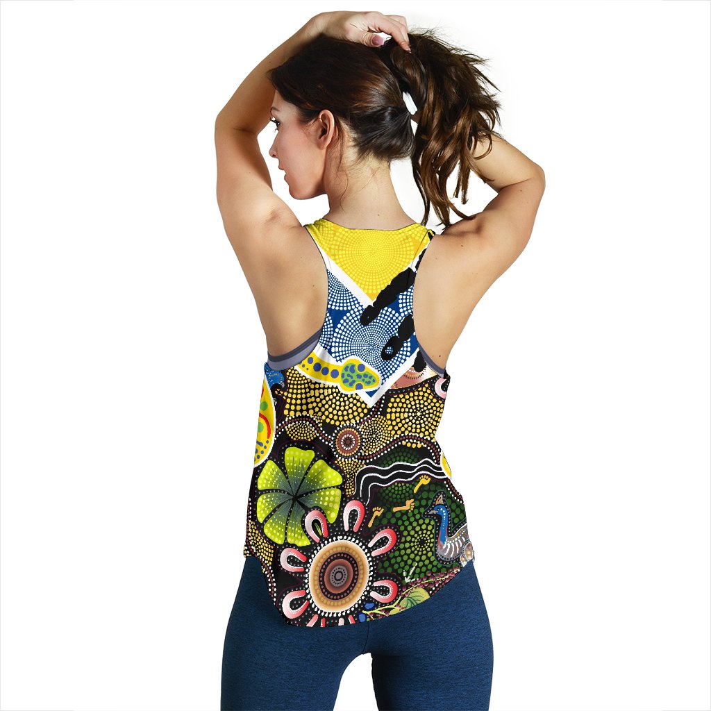 Parramatta Eels Women Racerback Tank Aboriginal Ethnic Style - Vibe Hoodie