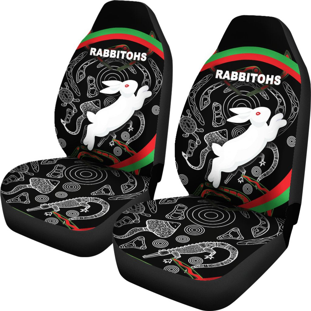 rabbitohs-car-seat-covers-indigenous-mystery-vibes