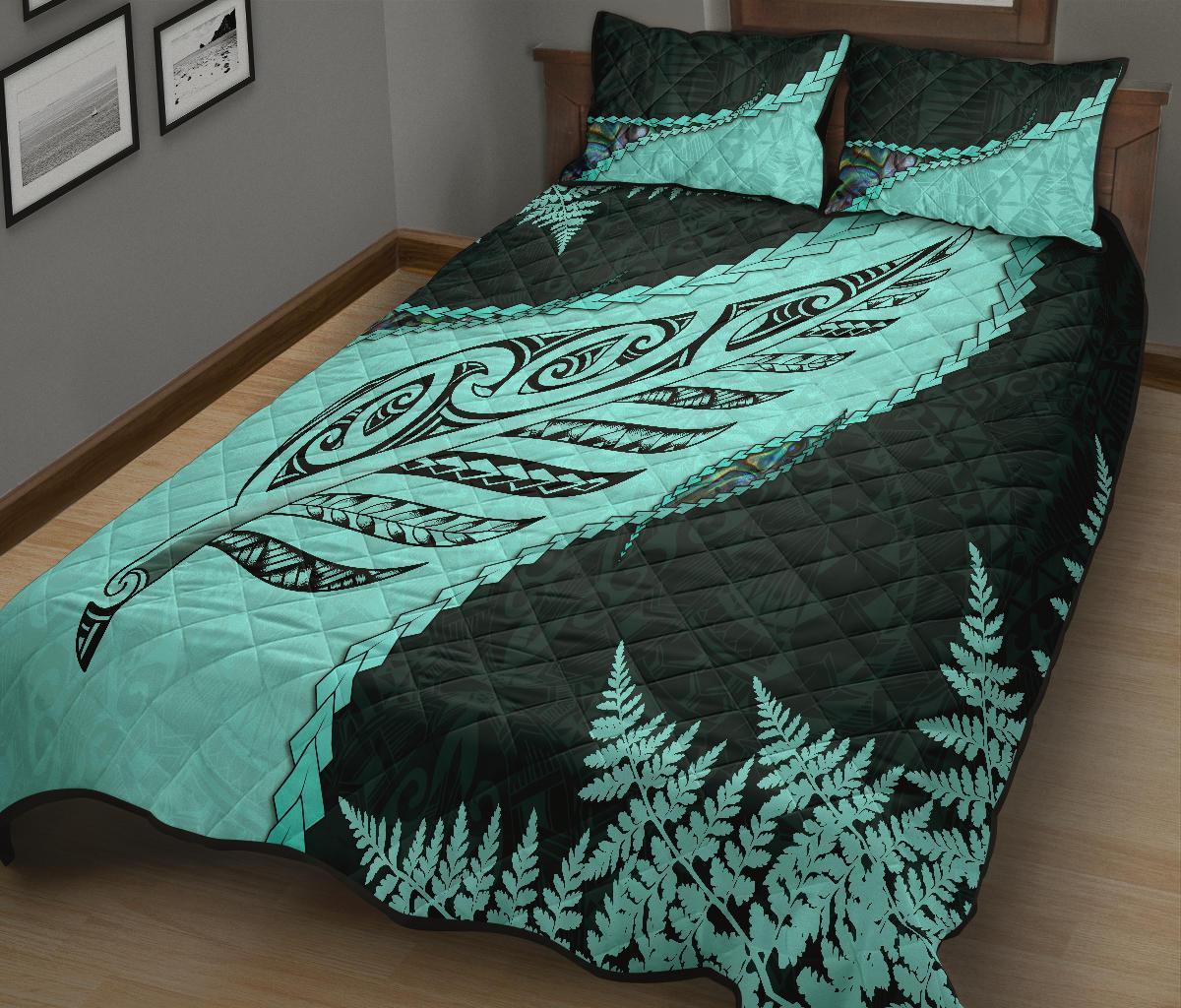 paua-shell-maori-silver-fern-quilt-bed-set-turquoise