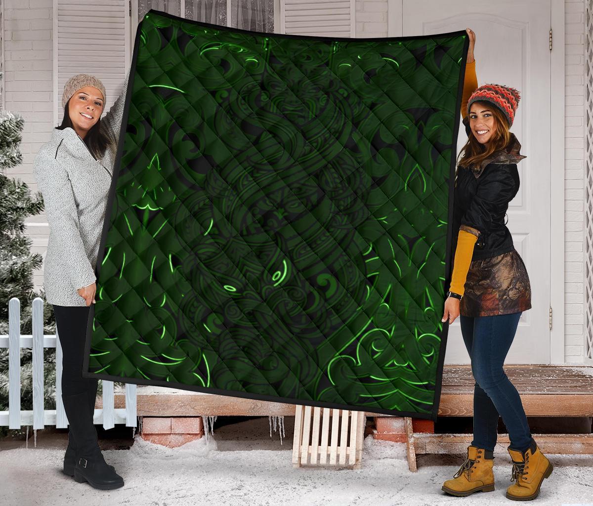 new-zealand-premium-quilt-maori-gods-tumatauenga-god-of-war-green