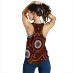 Aboriginal Women's Racerback Tank - Aboriginal Human Dot Painting Art - Vibe Hoodie