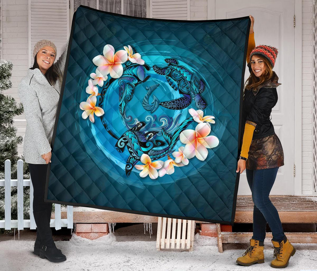 new-zealand-premium-quilt-blue-plumeria-animal-turtle-tattoo