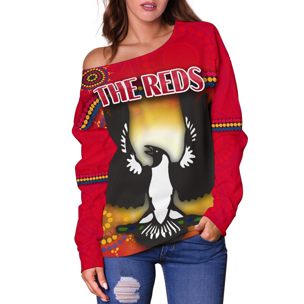 Adelaide Women Off Shoulder Sweater The Reds - Vibe Hoodie