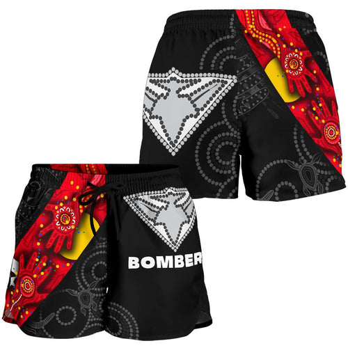 Bombers Naidoc Week All Over Print Women's Shorts Essendon Ingenious - Vibe Hoodie