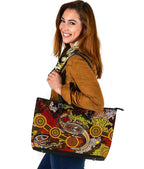 aboriginal-leather-tote-bag-kangaroo-and-lizard-dot-painting-art