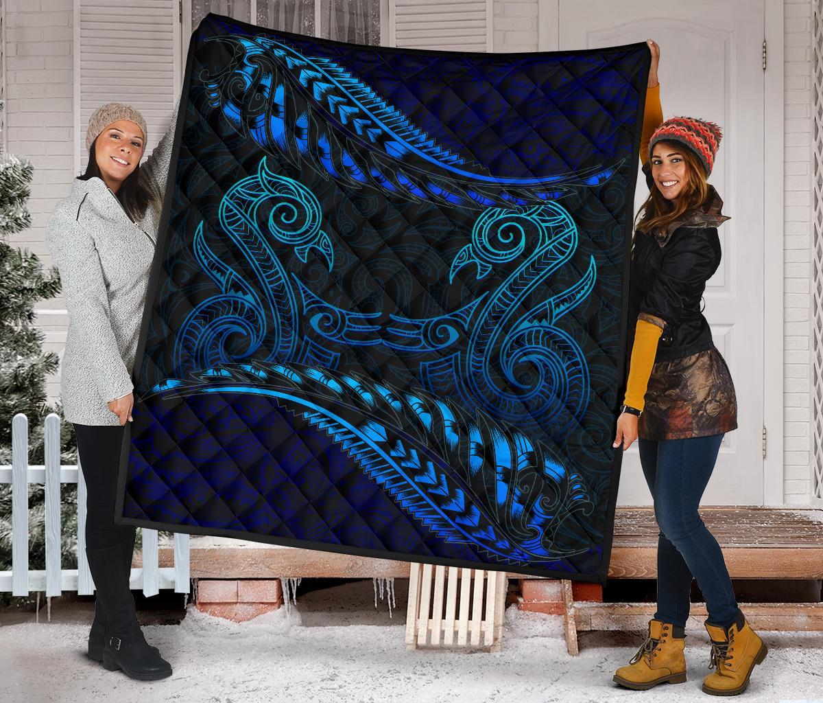 aotearoa-premium-quilt-blue-maori-manaia-with-silver-fern