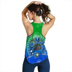 Personalised Women's Racerback Tank - Torres Strait Symbol With Aboriginal Patterns - Vibe Hoodie