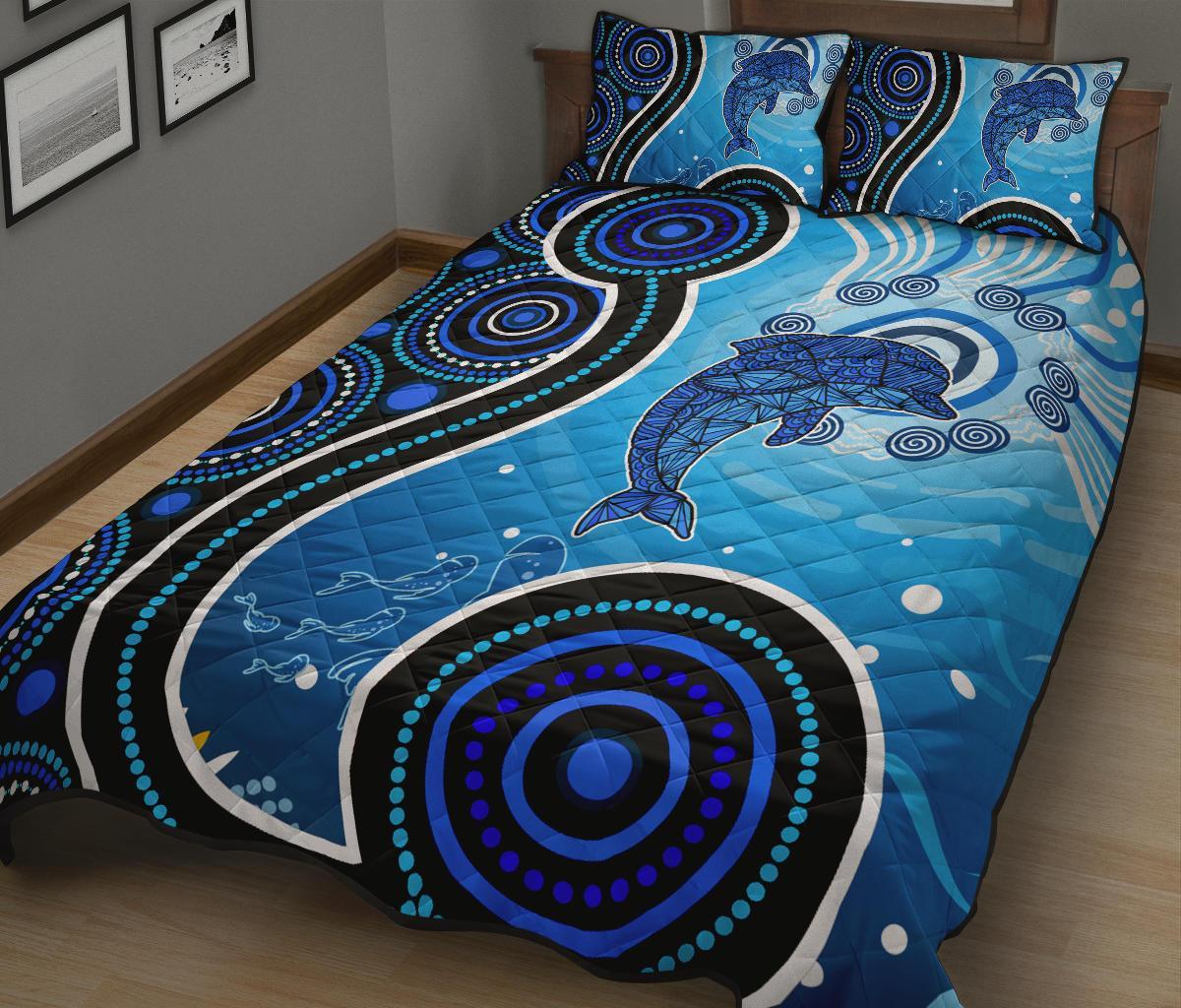 aboriginal-quilt-bed-set-dolphin-and-aboriginal-dot-patterns