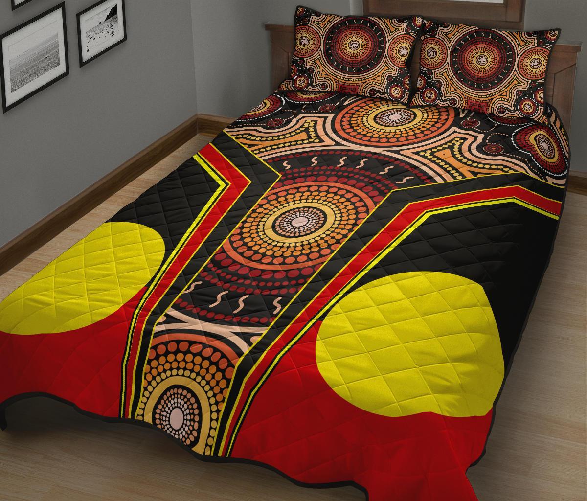 quilt-bed-set-aboriginal-with-dot-painting-art