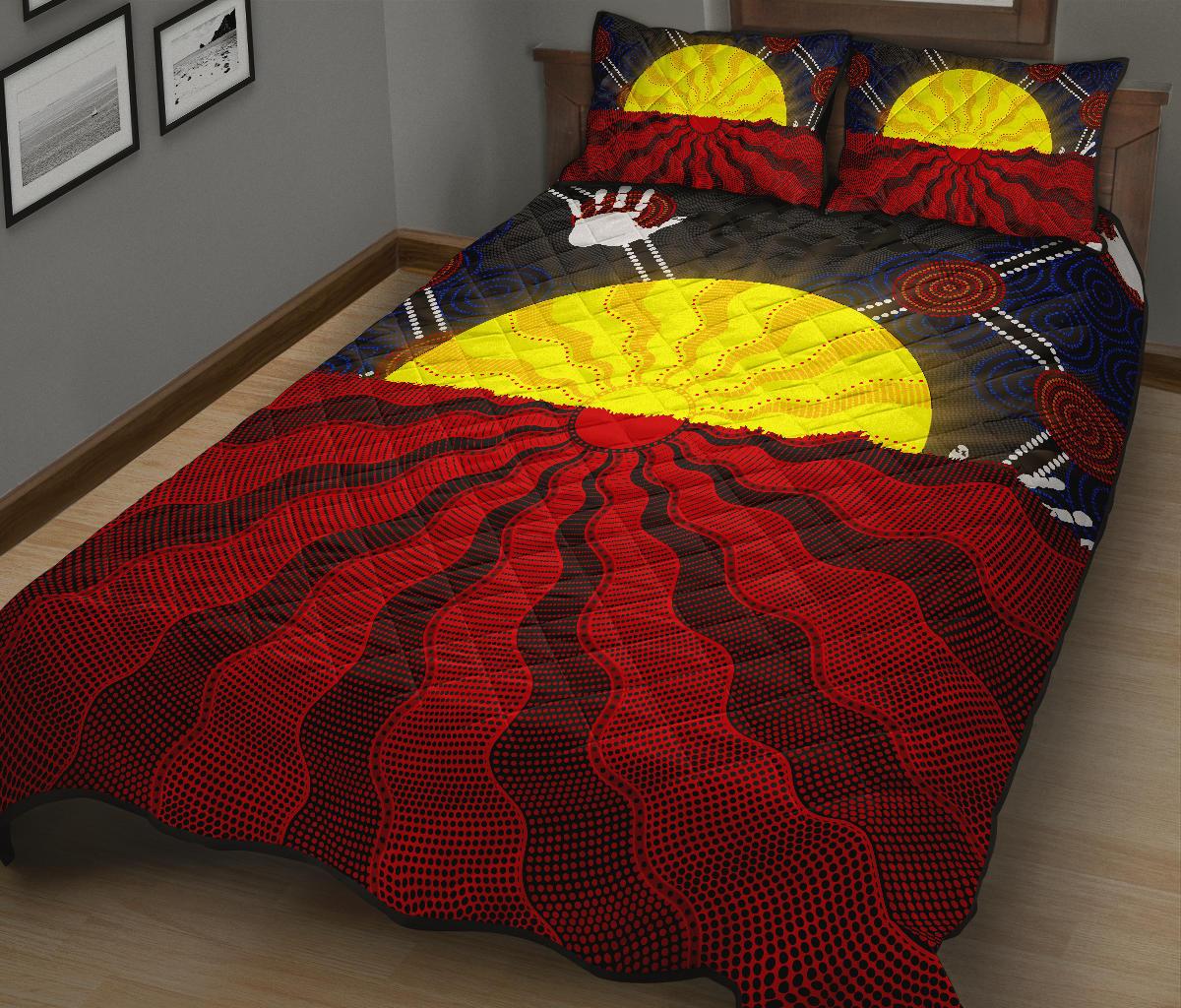 aboriginal-quilt-bed-set-aboriginal-lives-matter-flag-sun-dot-painting