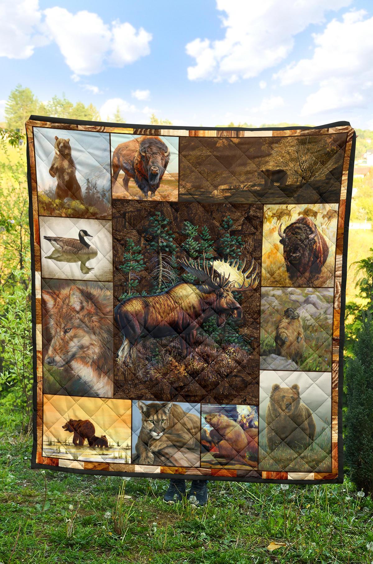 canada-animals-rustic-style-premium-quilt